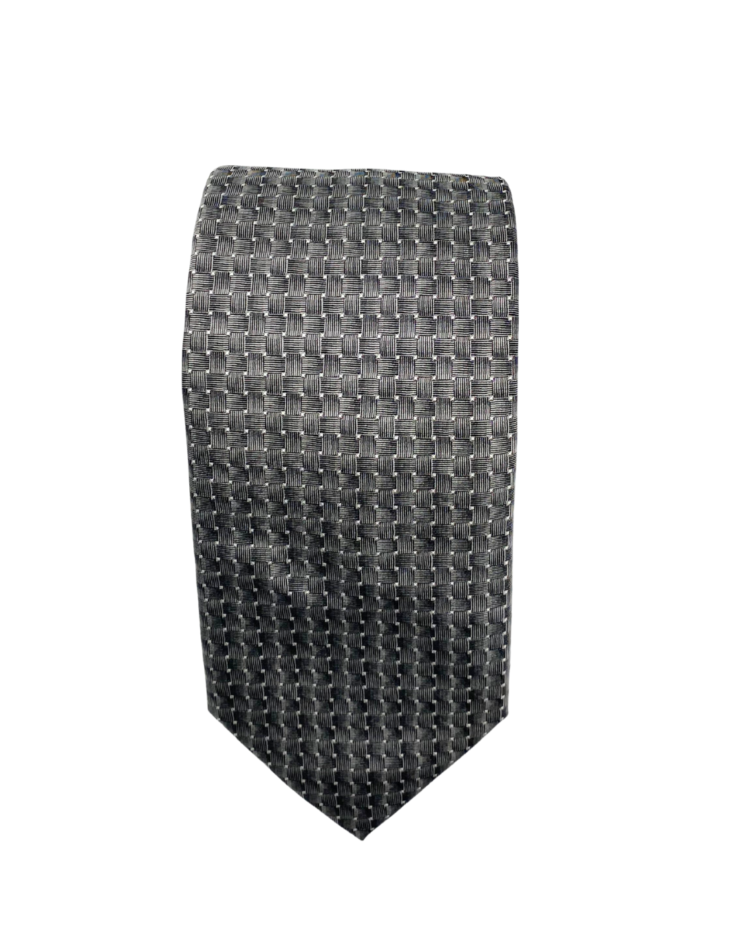 Silver pattern silk tie