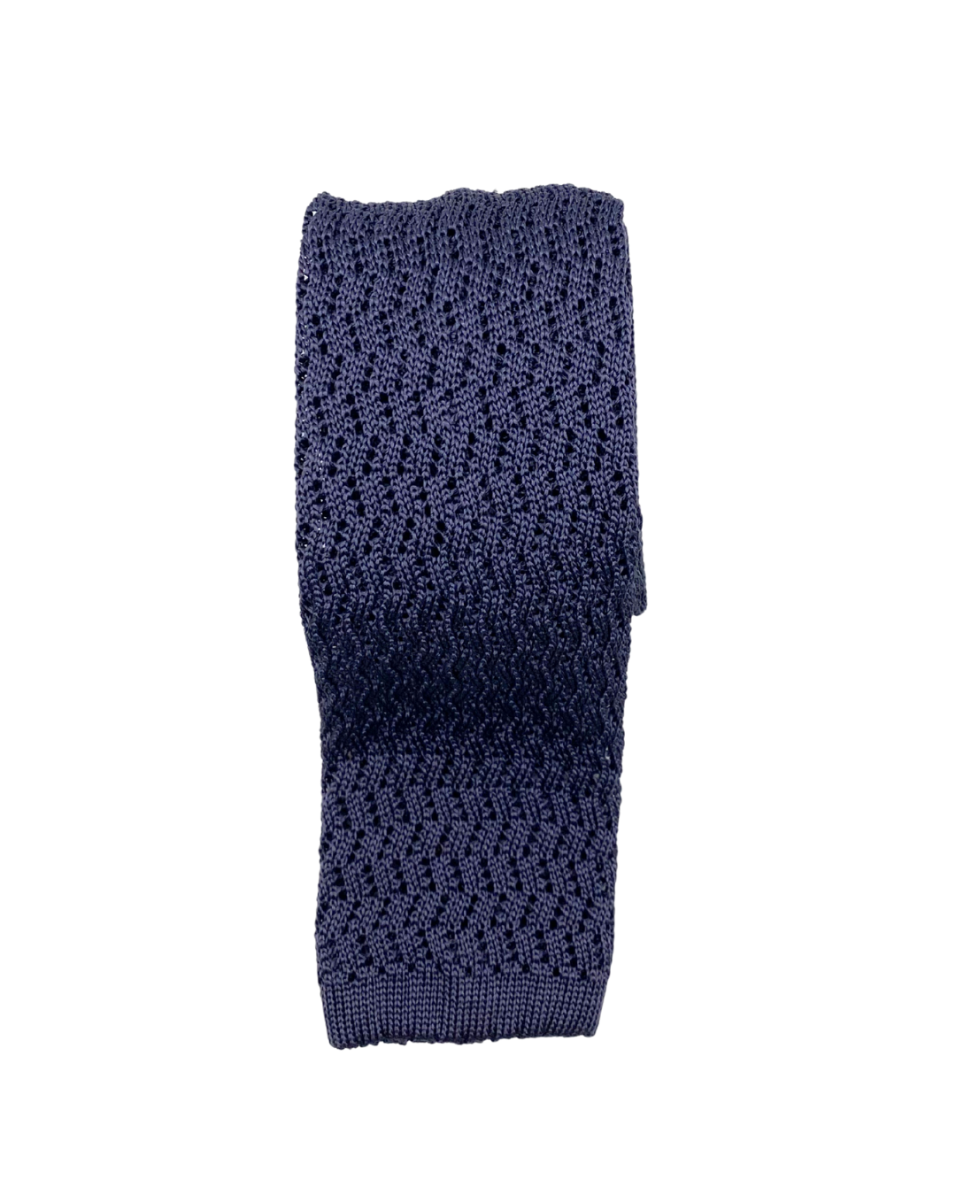 Steel blue knitted tie