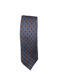 Steel blue pattern silk tie