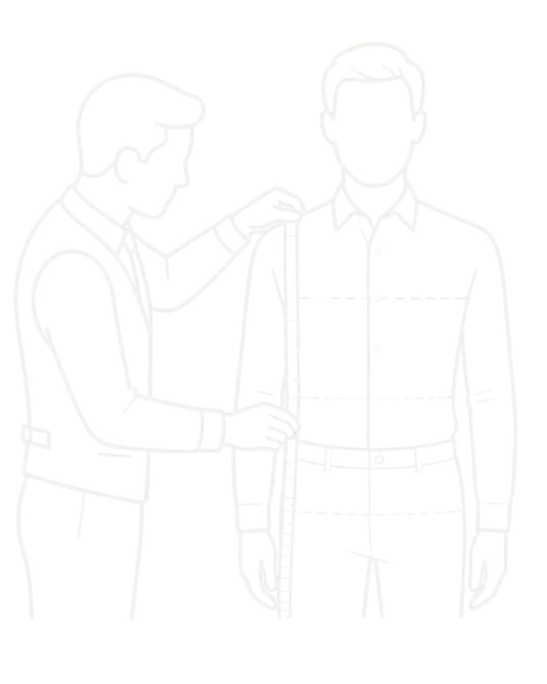 Outline of two people shaking hands on a white background
