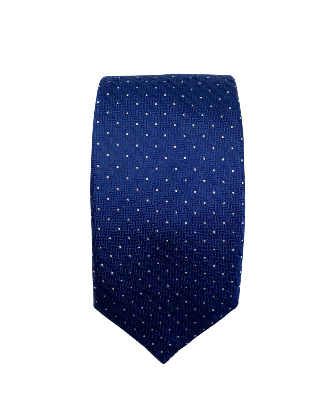 Small blue polka dots silk tie