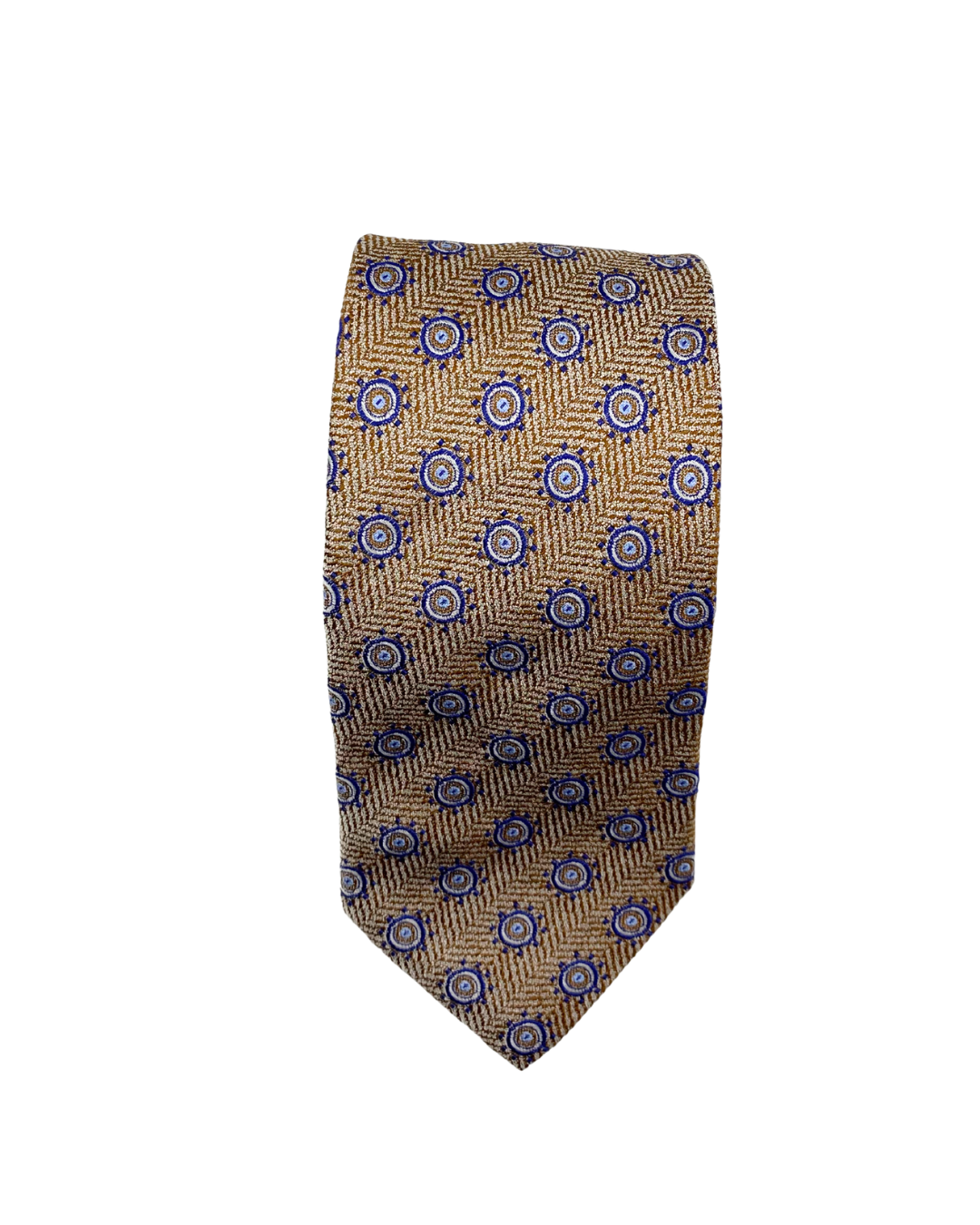 Light brown sun pattern silk tie