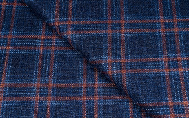 Cacciopoli blue with red check jacket