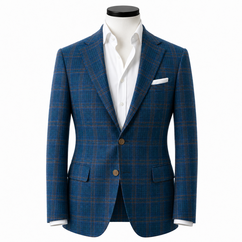 Caccioppoli turquoise check sports jacket