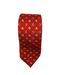 Red silk hat pattern tie