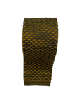 Dark olive and brown knitted tie