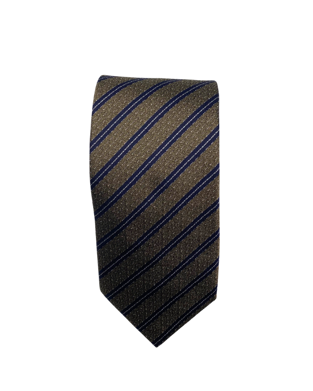 Brown stripe silk tie