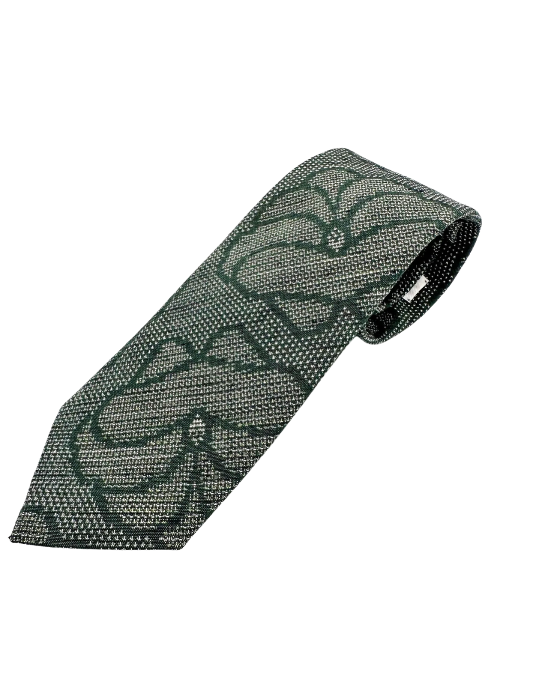 GREEN KIMONO TIE TEXTURED BOTANICAL