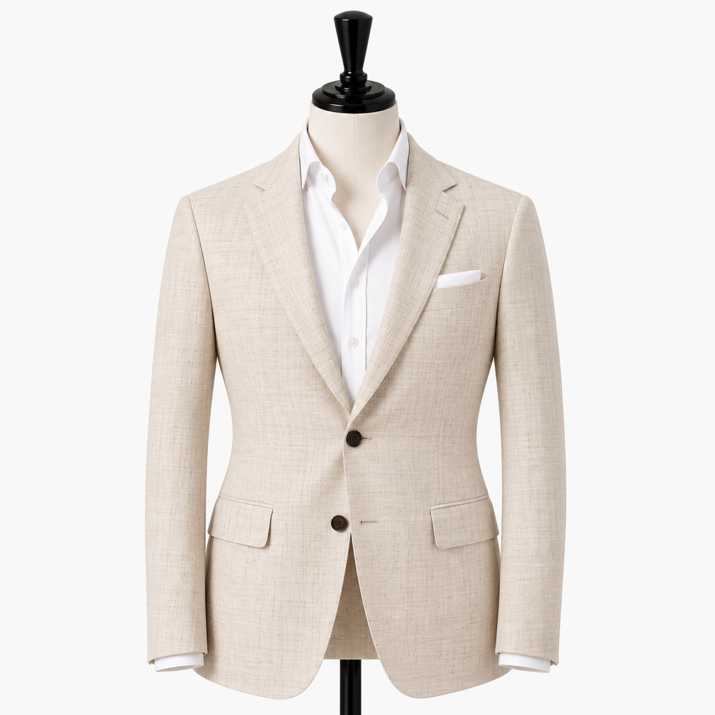 Tan linen blend jacket ( end of roll )