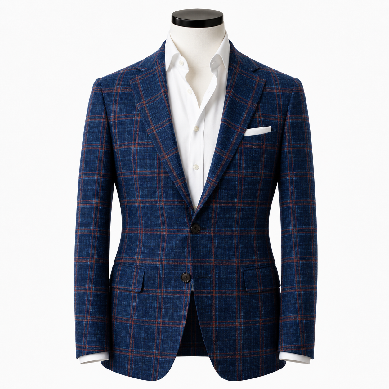 Cacciopoli blue with red check jacket