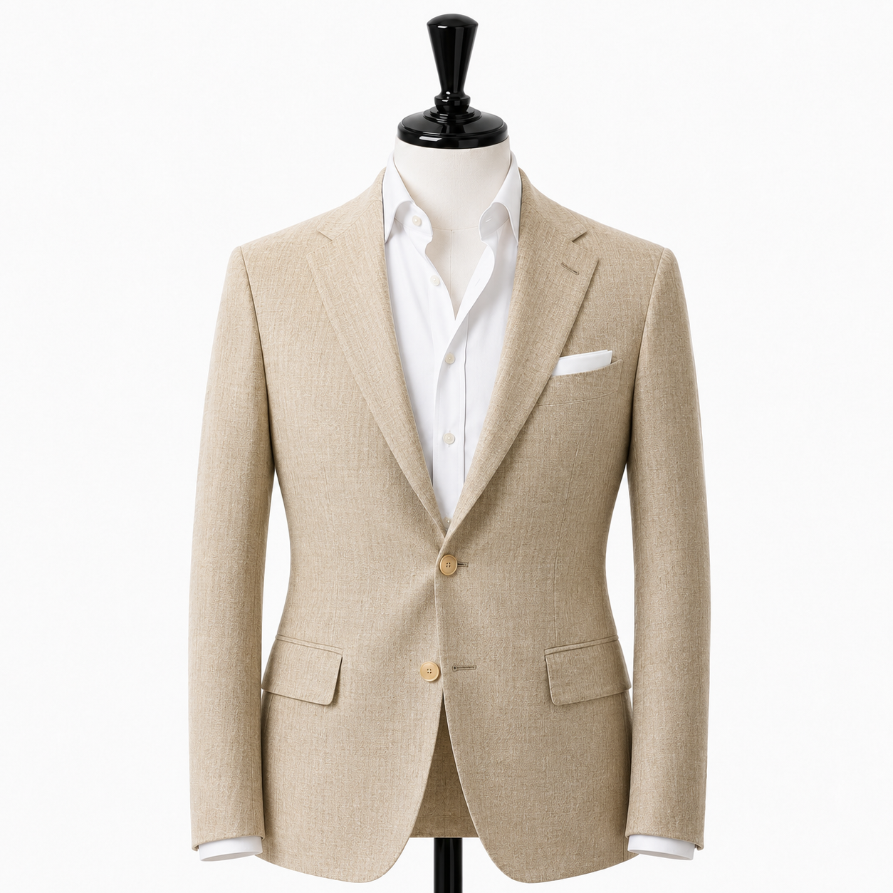 Beige linen blend suit ( Made To Order )