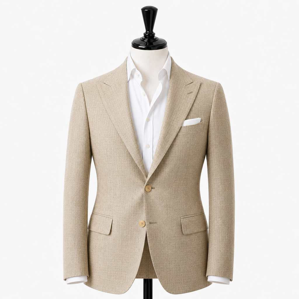 Beige linen blend suit ( Made To Order )