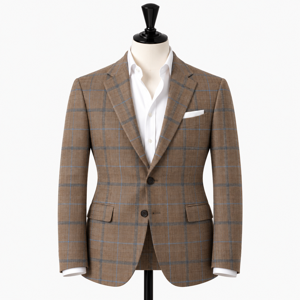 Tan check Jacket ( end of roll )