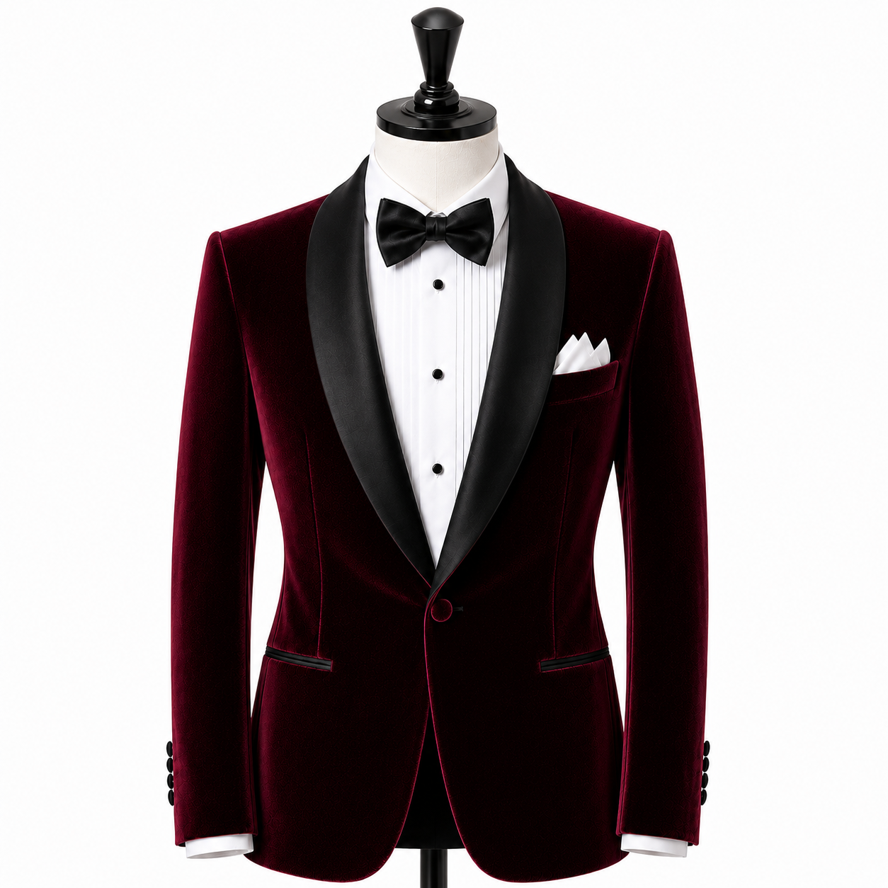 Burgundy velvet tuxedo jacket ( Made To Order )
