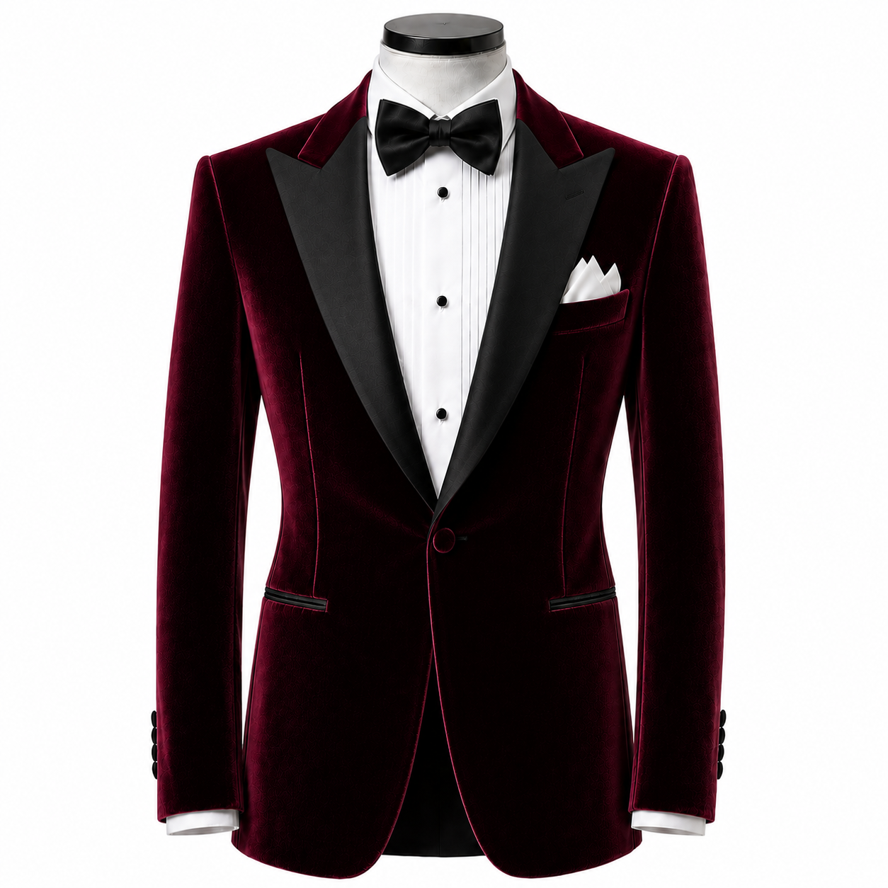 Burgundy velvet tuxedo jacket ( Made To Order )