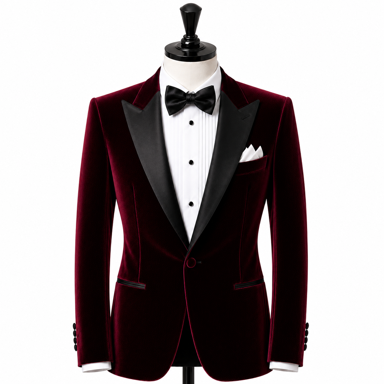 Burgundy velvet tuxedo jacket ( Made To Order )
