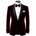 Burgundy velvet tuxedo jacket ( Made To Order )