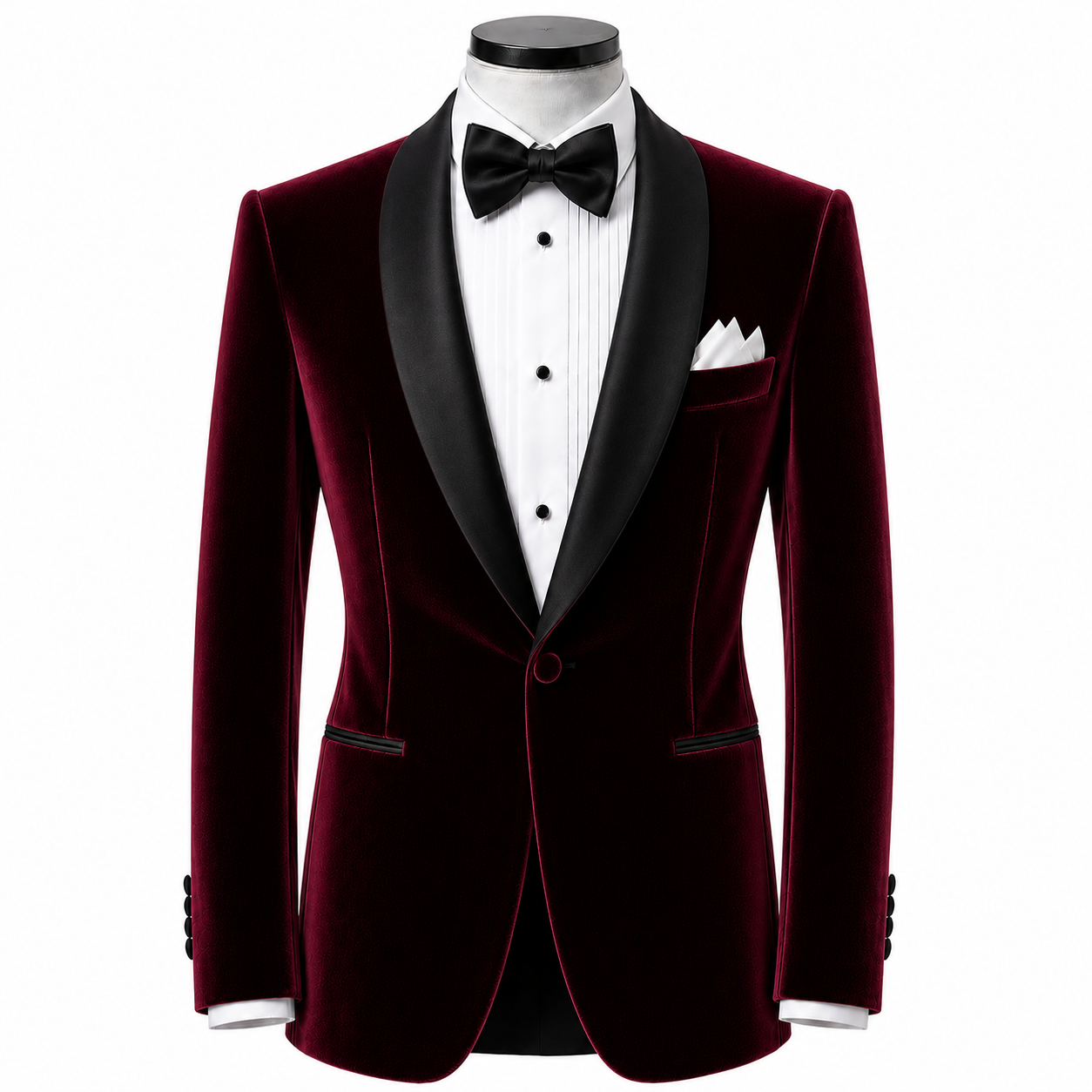 Burgundy velvet tuxedo jacket ( Made To Order )