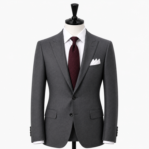 Ash grey wool suit ( Made To Order )
