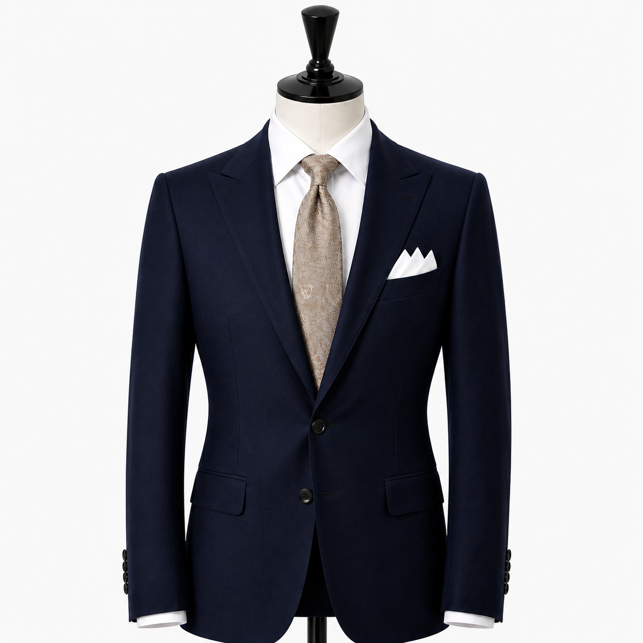 French navy wool suit ( Made To Order )