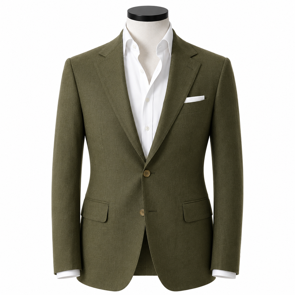 Olive wool suit ( Made To Order )