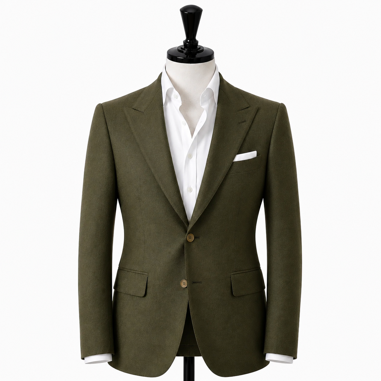 Olive wool suit ( Made To Order )
