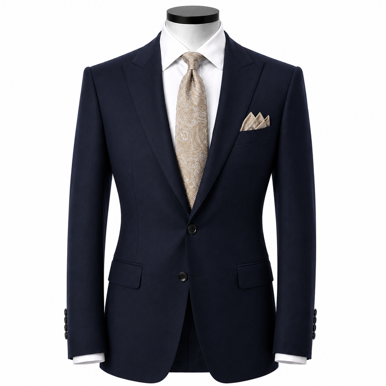 French navy wool suit ( Made To Order )