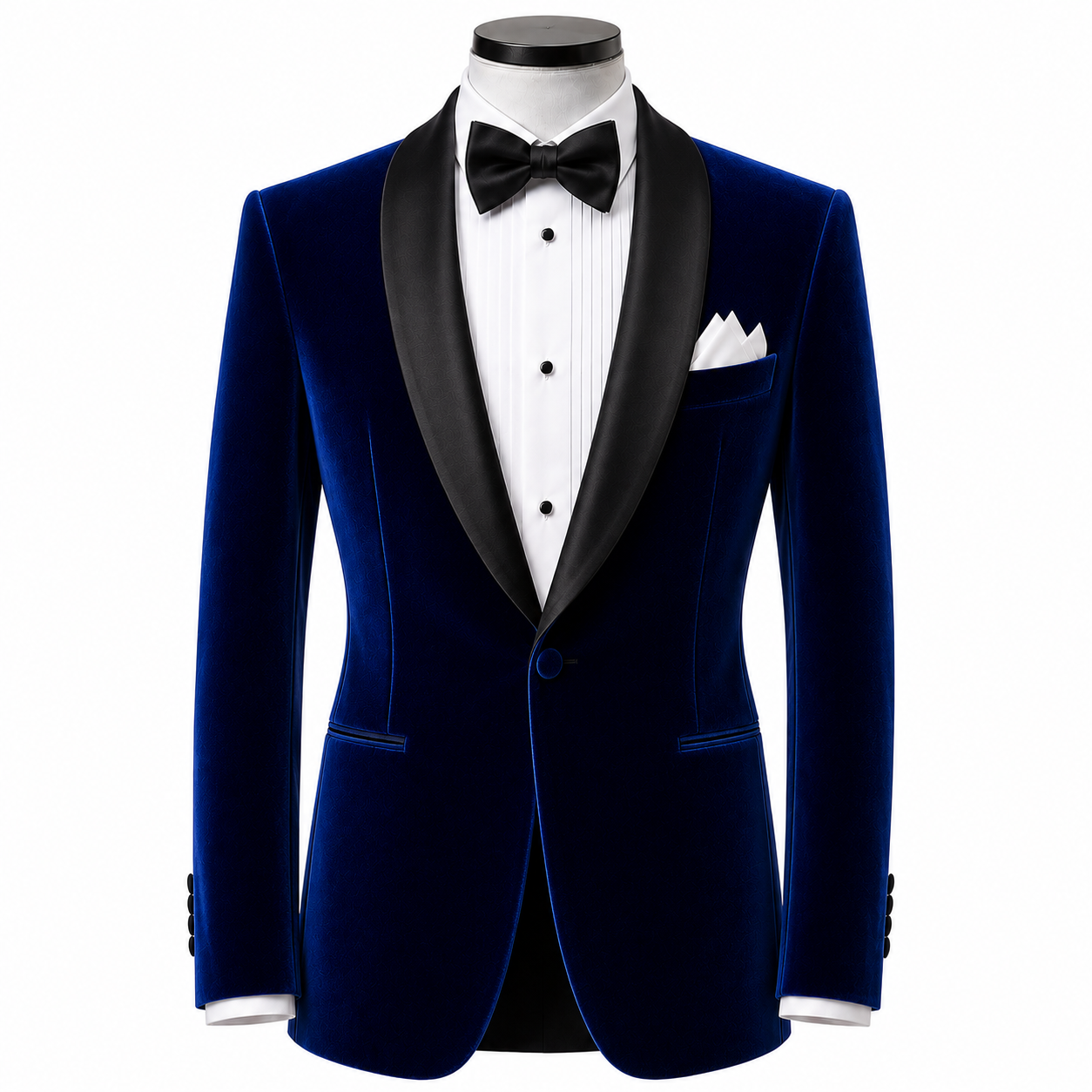 Royal blue velvet tuxedo jacket ( Made To Order )