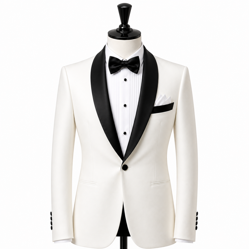 Off white tuxedo jacket ( Made To Order )
