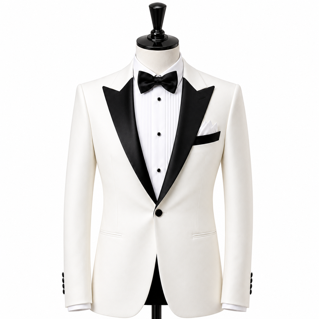 Off white tuxedo jacket ( Made To Order )