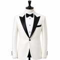 Off white tuxedo jacket ( Made To Order )